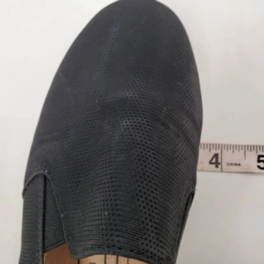 Lifestride Shoes Womens Loafer Flat Shoes Black Textured Slip On Round Toe 5